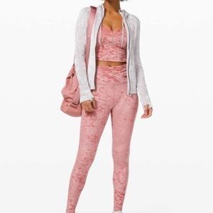 Lululemon Wunder Under Pink Crushed Velvet Limited Edition Leggings Size 4